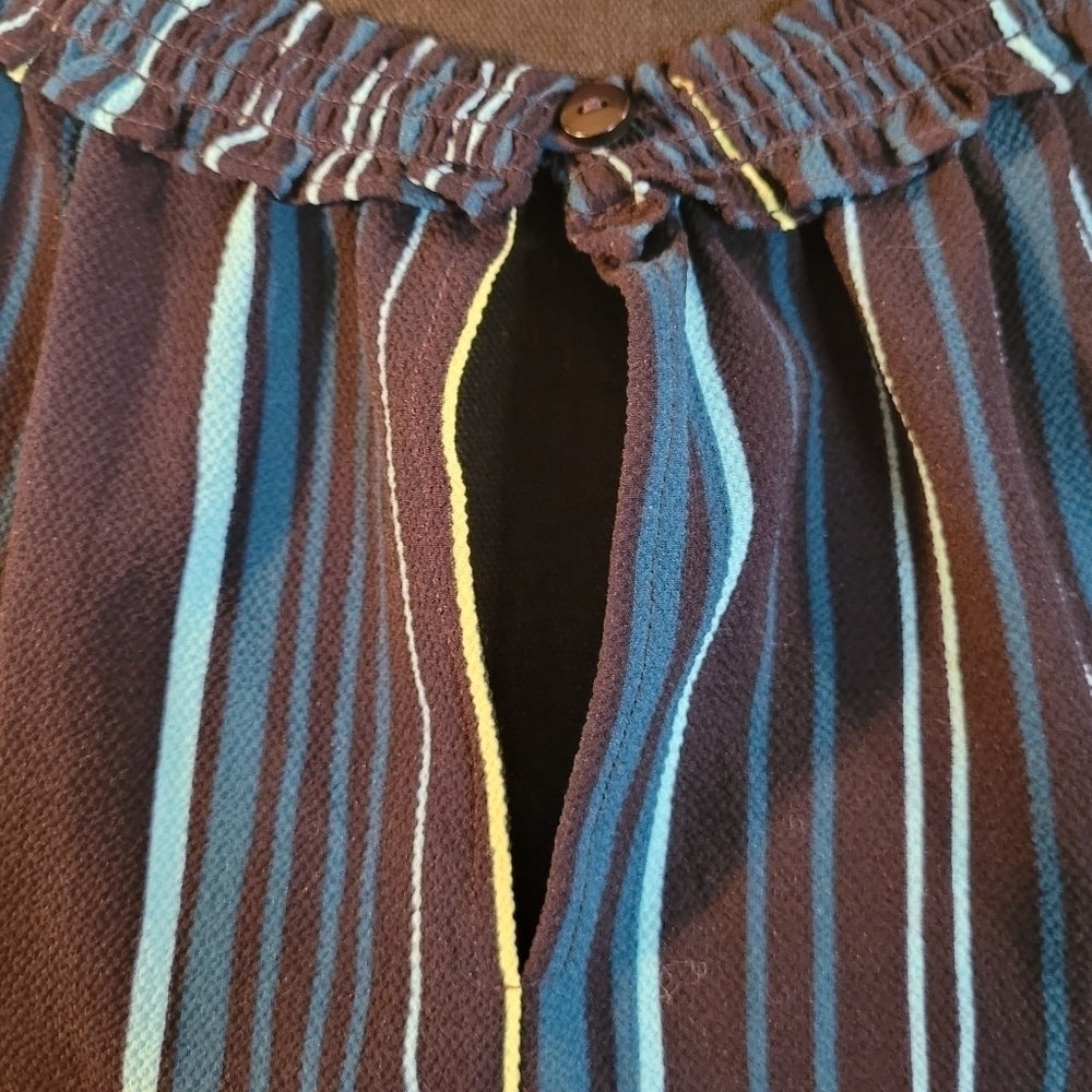 JOE FRESH Sleeveless, Tassle Cinched Waist, Ruffle Neckline Dress, Size Small - Picture 6 of 11